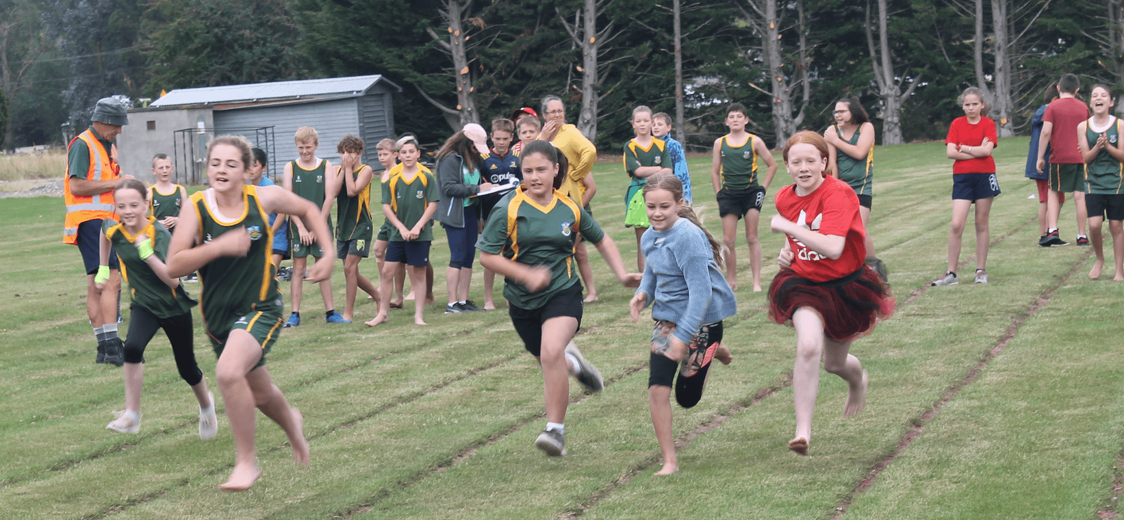Students running a race